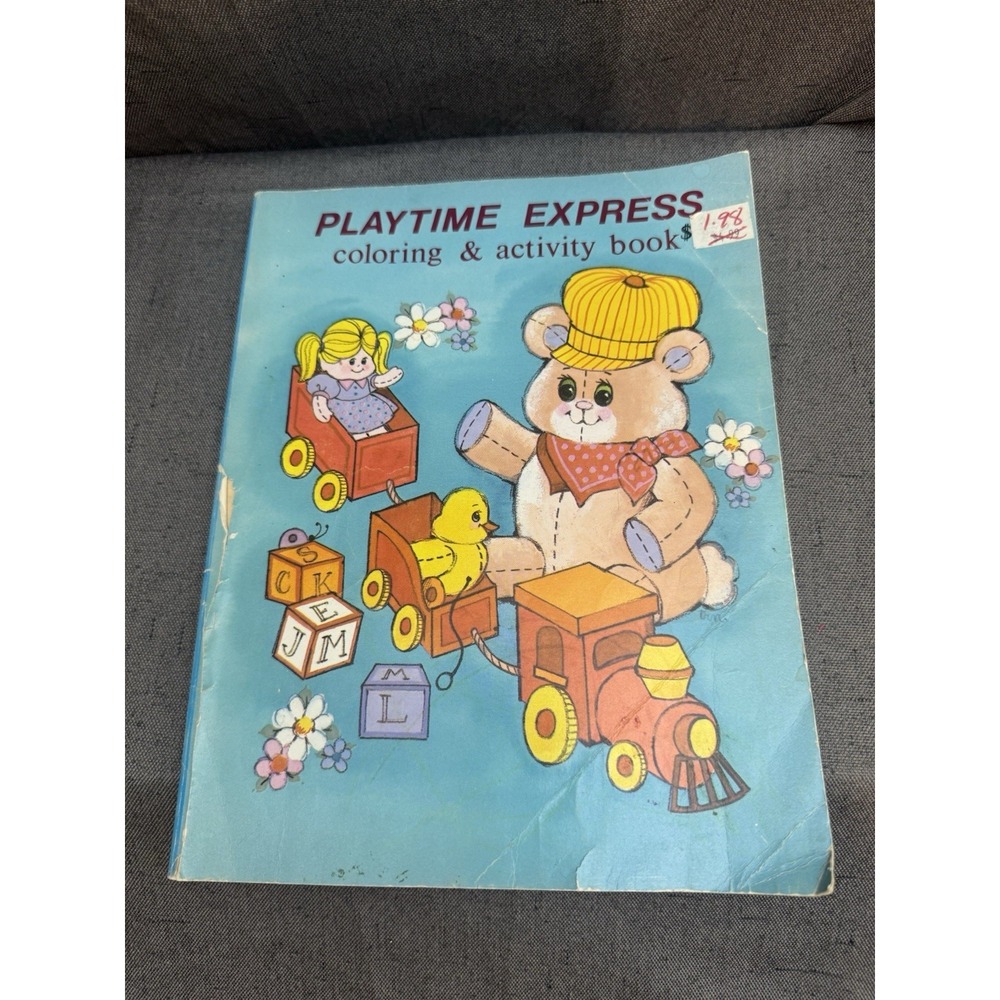 Vintage Landoll Playtime Express 1986 Coloring Activity Book